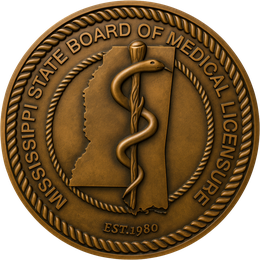 Seal of the Mississippi State Board of Medical Licensure